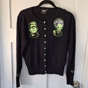 Banned Alternative Cardigan With Frankenstein And His Bride XL